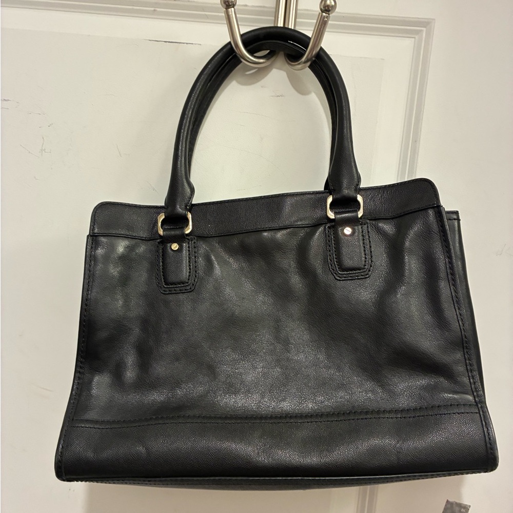 Cole Haan Black Satchel with Gold Details - Picture 2 of 8
